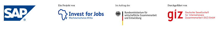 Logobanner SAP, Invest for Jobs, BMZ und GIZ