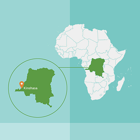 Afrikakarte, Demokratische Republik Kongo