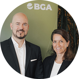 Dr. Julia Bellinghausen (IPD) und Marcus Schwenke (BGA)